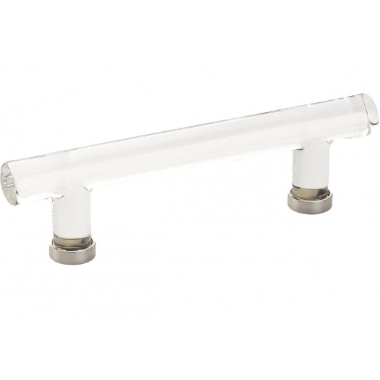 Emtek 4" Center-to-Center Glass Cabinet Bar Pull - (Polished Nickel)