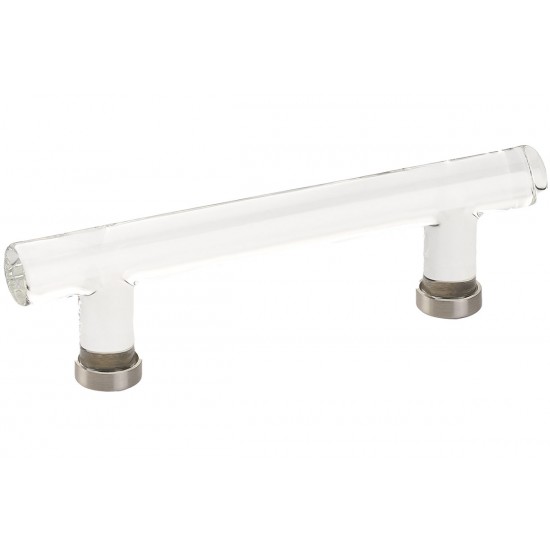 Emtek 4" Center-to-Center Glass Cabinet Bar Pull - (Satin Nickel)