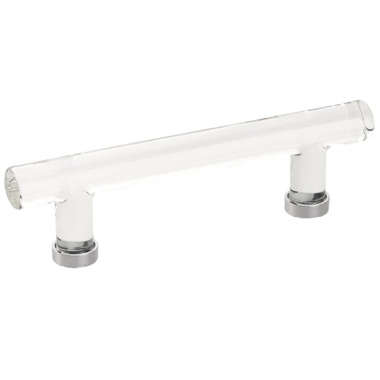 Emtek 4" Center-to-Center Glass Cabinet Bar Pull - (Polished Chrome)