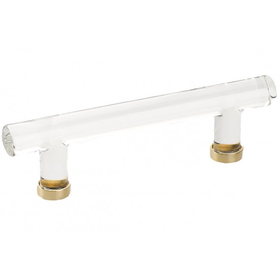 Emtek 4" Center-to-Center Glass Cabinet Bar Pull - (Polished Brass)