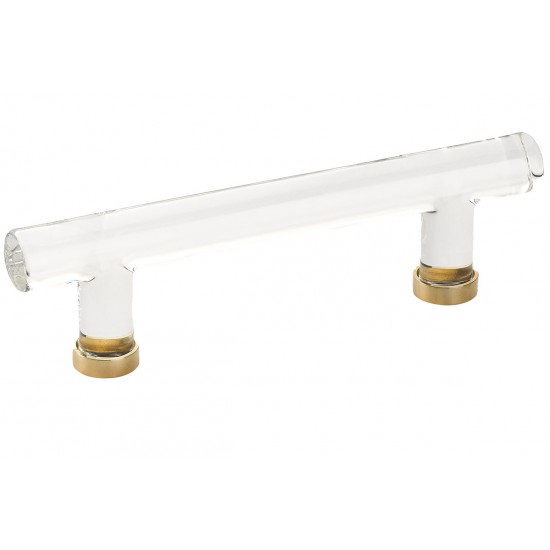 Emtek 4" Center-to-Center Glass Cabinet Bar Pull - (Unlacquered Brass)