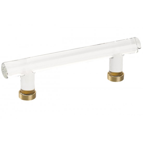 Emtek 4" Center-to-Center Glass Cabinet Bar Pull - (Satin Brass)