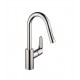 Hansgrohe 04506 Focus 7 3/8" Single Handle Deck Mounted 2-Spray High-Arc Prep Pull-Down Kitchen Faucet