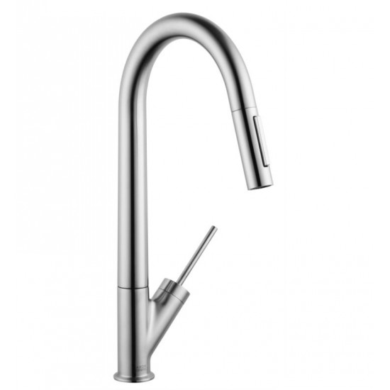 Hansgrohe 10821 Axor Starck 9 1/4" Single Handle Deck Mounted 2-Spray High-Arc Pull-Down Kitchen Faucet