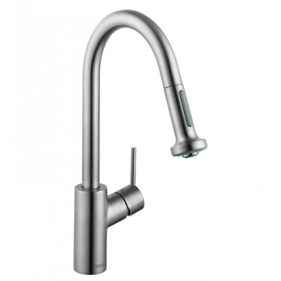 Hansgrohe 14877 Talis S 8 3/4" Single Handle Deck Mounted 2-Spray High-Arc Pull-Down Kitchen Faucet