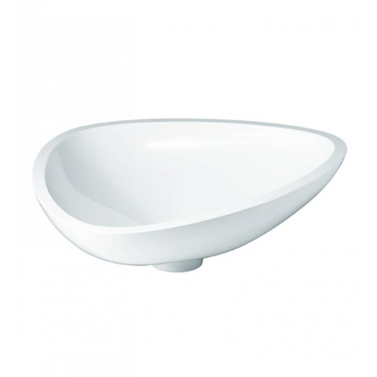 Hansgrohe 42305000 Axor Massaud 22 1/2" Countertop Small Vessel Bathroom Sink in White