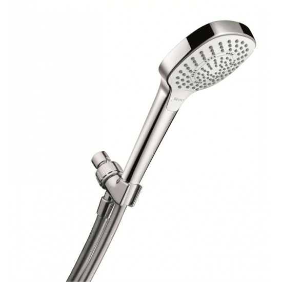 Hansgrohe 04568000 Croma Select E 110 4 3/8" 3-Jet Handshower Set with QuickClean, Select and EcoRight Technologies