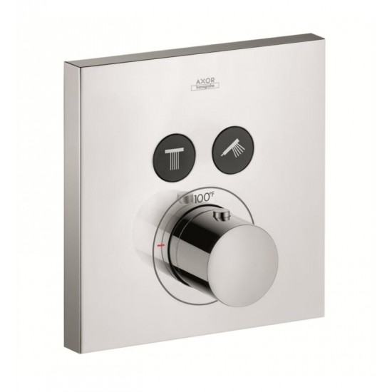 Hansgrohe 36715 Axor ShowerSelect 6 3/4" Square Thermostatic 2-Function Trim