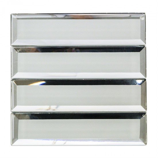 REFLECTION WHITE GLAM - SUPERWHITE GLASS WITH INVERTED BEVELED MIRROR