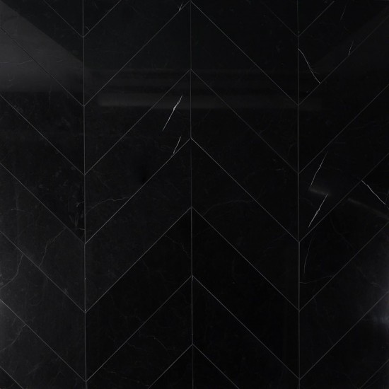 NERO MARQUINA 6X24 CHEVRON POLISHED