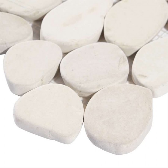 PEBBLESTONE LOVINA WHITE SLICED ROUND NATURAL STONE