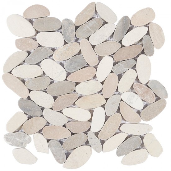 PEBBLESTONE LOMBOK SLICED FLAT OVAL NATURAL STONE