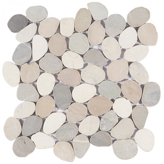 PEBBLESTONE LOMBOK SLICED ROUND NATURAL STONE