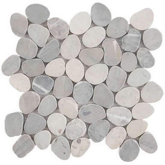 PEBBLESTONE PRAMBANAN GREY SLICED ROUND NATURAL STONE