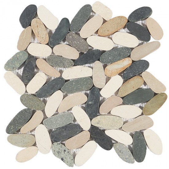 PEBBLESTONE RAJA AMPAT SLICED FLAT OVAL NATURAL STONE