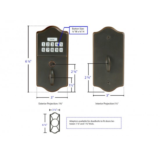 Emtek Keypad Deadbolt Satin Nickel US15