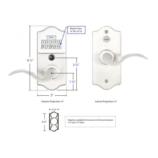 Emtek Keypad Leverset Polished Brass US3