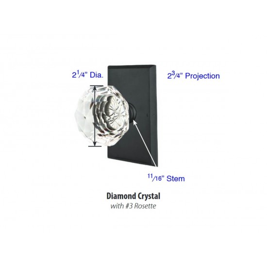 Emtek Diamond Crystal Knob Tumbled White Bronze TWB