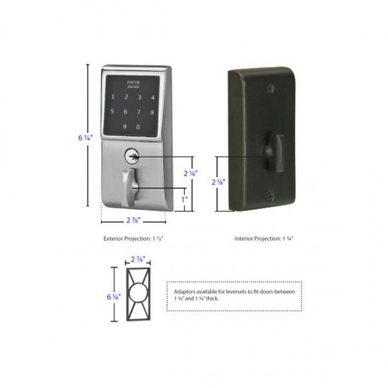 Emtek EMTouch Keypad Deadbolt Oil Rubbed Bronze US10B