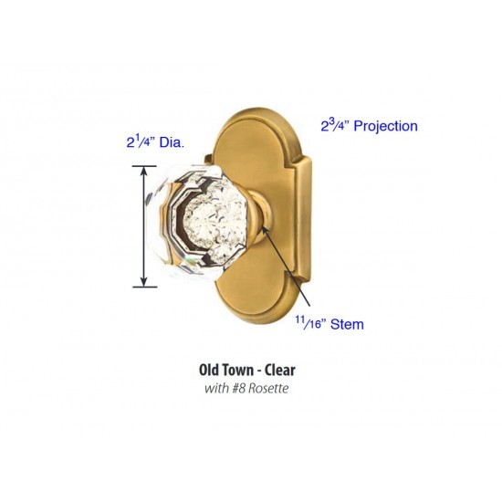 Emtek Old Town Clear Crystal Knob French Antique US7