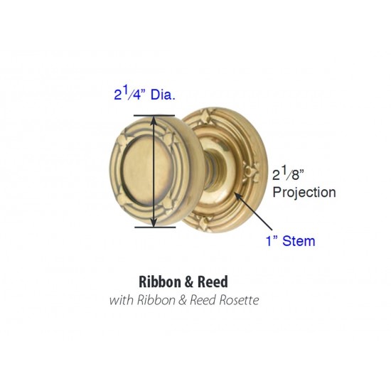 Emtek Ribbon & Reed Brass Knob Satin Nickel US15