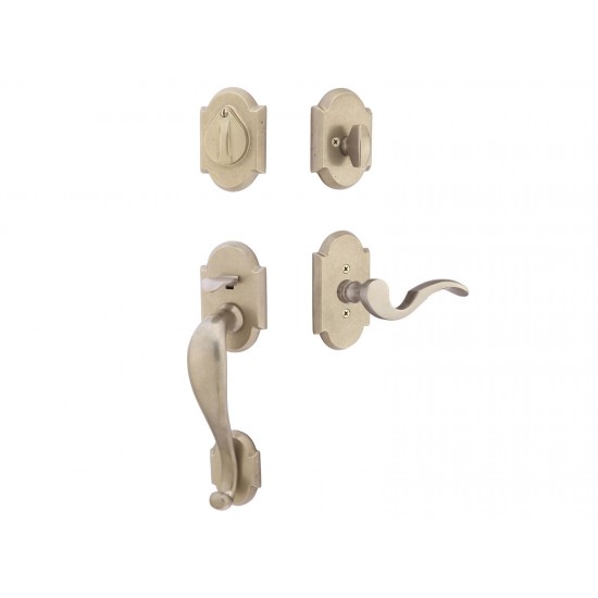 Emtek Denver Tubular Entry Handleset Tumbled White Bronze TWB