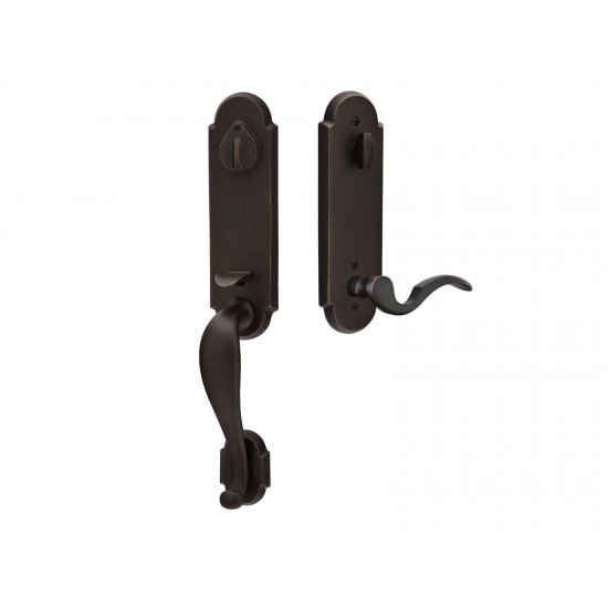 Emtek Cheyenne Mortise Entry Handleset Flat Black Bronze Patina FB