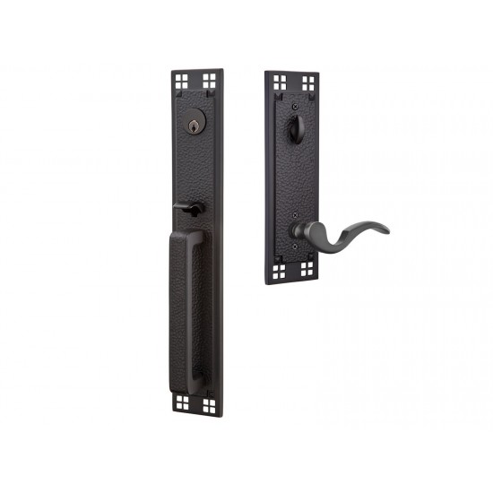 Emtek Craftsman Full Length Mortise Entry Handleset Flat Black US19