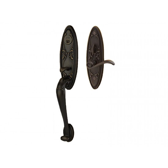 Emtek Da Vinci Mortise Entry Handleset Flat Black Bronze Patina FB