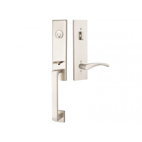 Emtek Davos Tubular Entry Handleset Satin Nickel US15