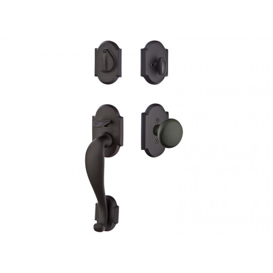 Emtek Denver Mortise Entry Handleset Flat Black Bronze Patina FB