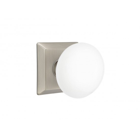 Emtek Ice White Porcelain Knob Pewter US15A