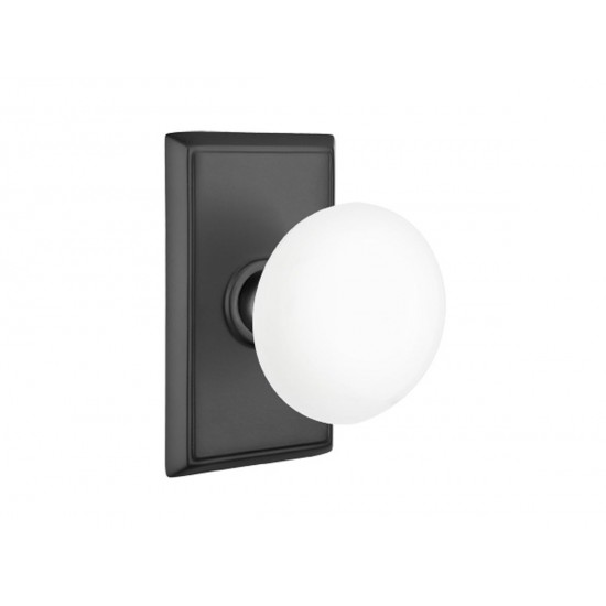 Emtek Ice White Porcelain Knob Flat Black US19