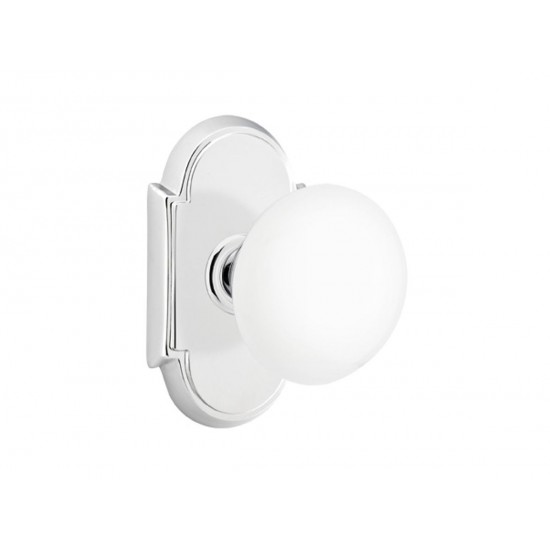 Emtek Ice White Porcelain Knob Polished Chrome US26