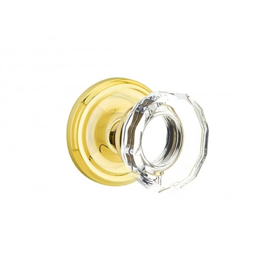 Emtek Lowell Crystal Knob Polished Brass US3