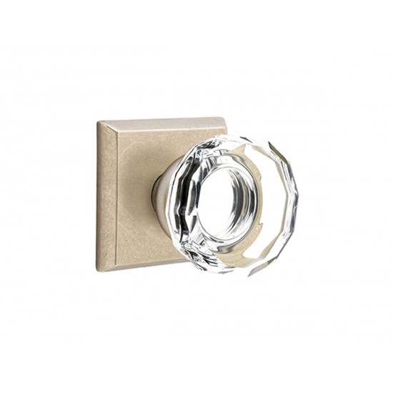 Emtek Lowell Crystal Knob Tumbled White Bronze TWB