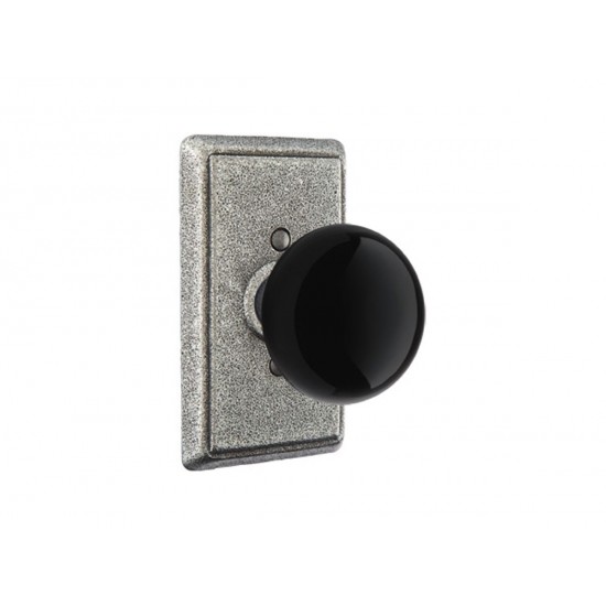 Emtek Madison Black Knob Satin Steel SWS