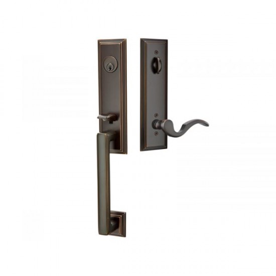 Emtek Manhattan Mortise Entry Handleset Oil Rubbed Bronze US10B