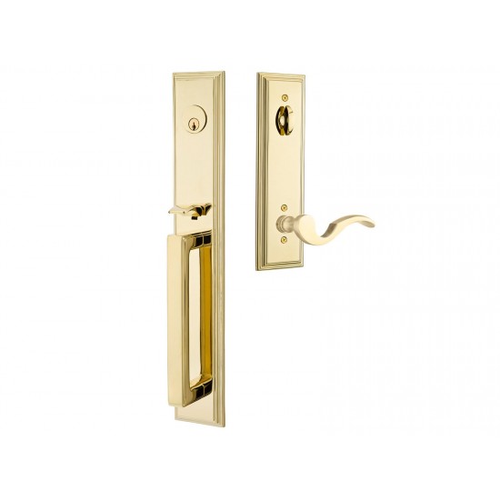 Emtek Melrose Mortise Entry Handleset Polished Brass US3