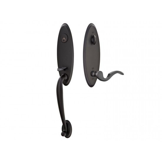 Emtek Memphis Mortise Entry Handleset Flat Black US19