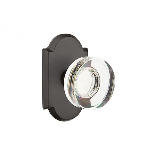 Emtek Modern Disk Crystal Knob Flat Black Bronze Patina FB