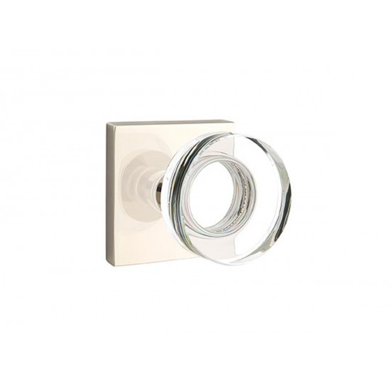 Emtek Modern Disk Crystal Knob Polished Nickel US14