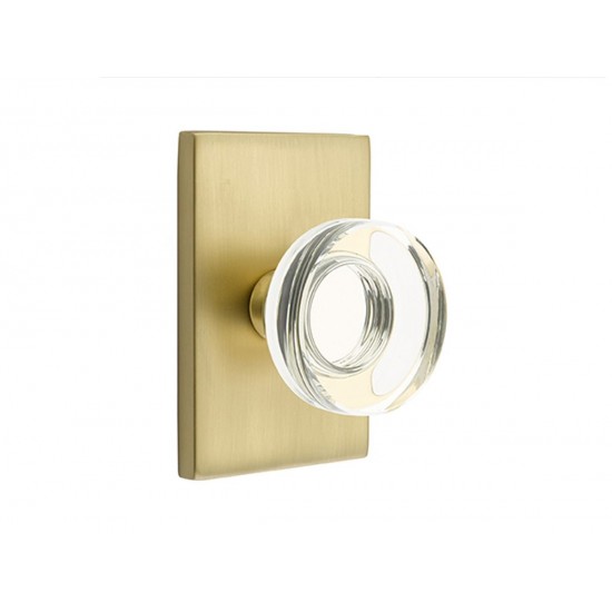 Emtek Modern Disk Crystal Knob Satin Brass US4