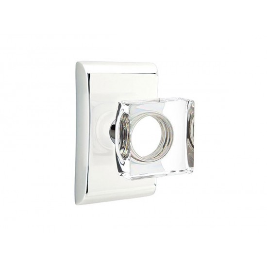 Emtek Modern Square Crystal Knob Polished Chrome US26