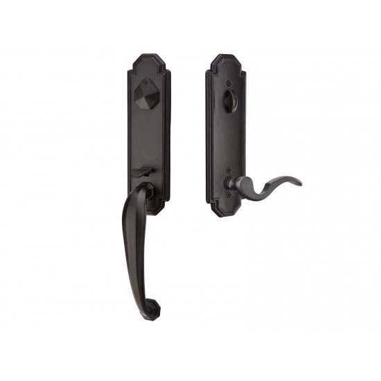 Emtek Octagon Mortise Entry Handleset Flat Black Bronze Patina FB