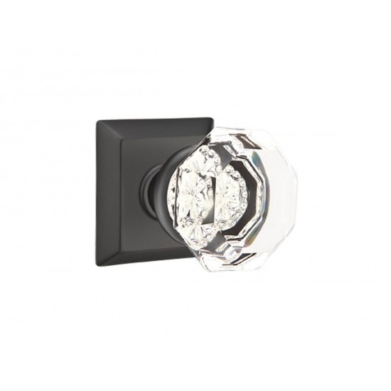 Emtek Old Town Clear Crystal Knob Flat Black US19