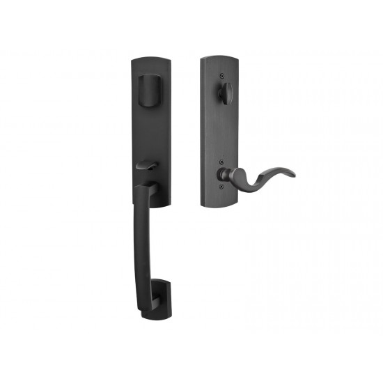 Emtek Sonoma Mortise Entry Handleset Flat Black Bronze Patina FB