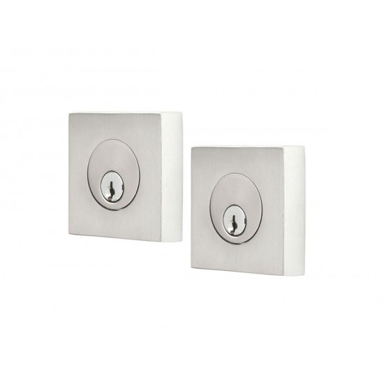 Emtek Square Deadbolt Brushed Stainless Steel