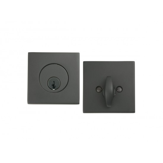 Emtek Brass Square Deadbolt Flat Black US19