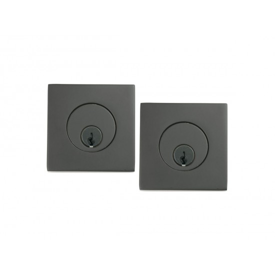 Emtek Brass Square Deadbolt Flat Black US19